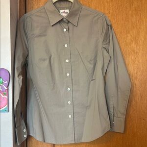 Olive Green and Brown Dress Shirt